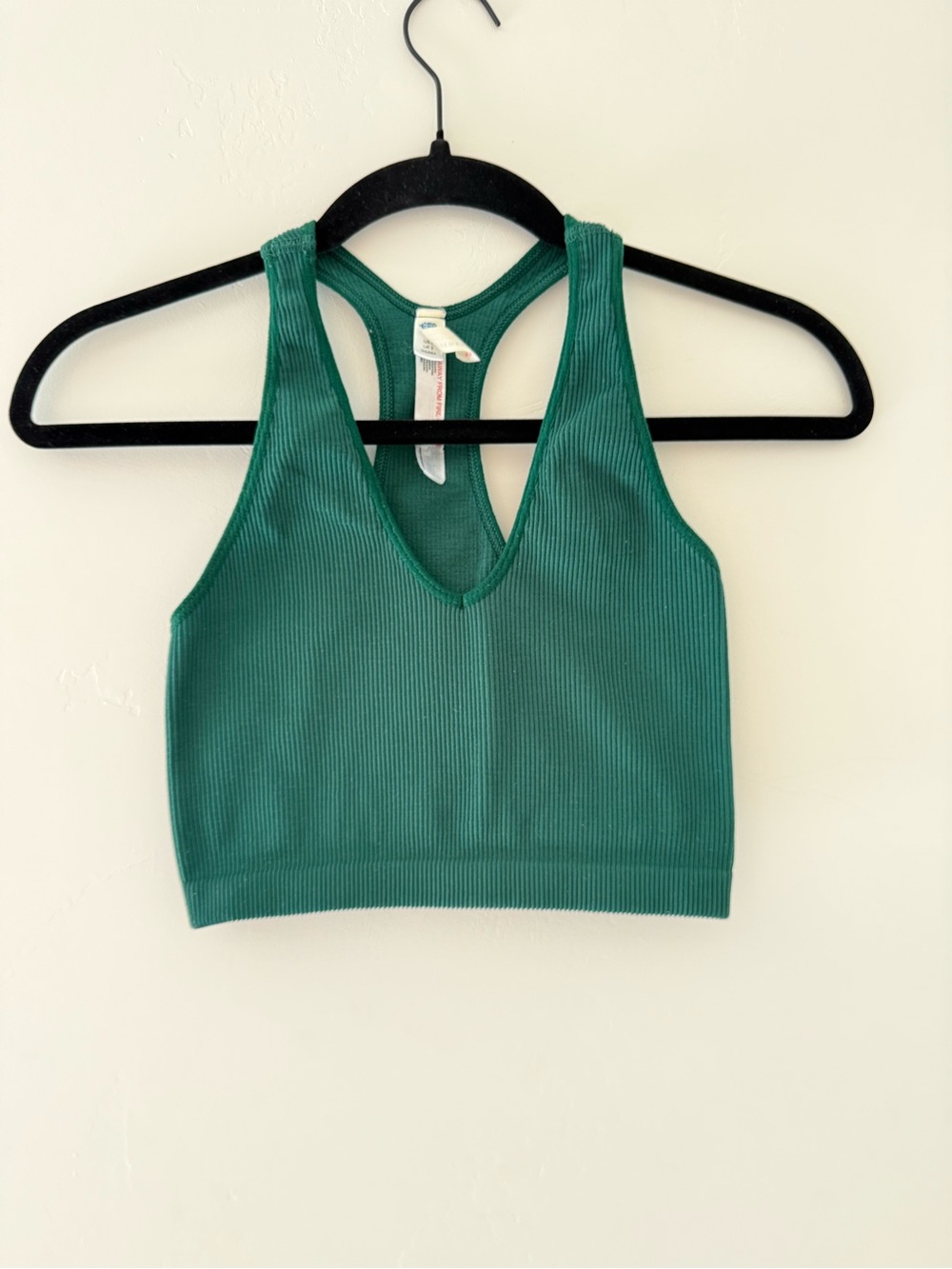 Free People Movement Ribbed Racerback Sports Bra Green Small FP Activewear